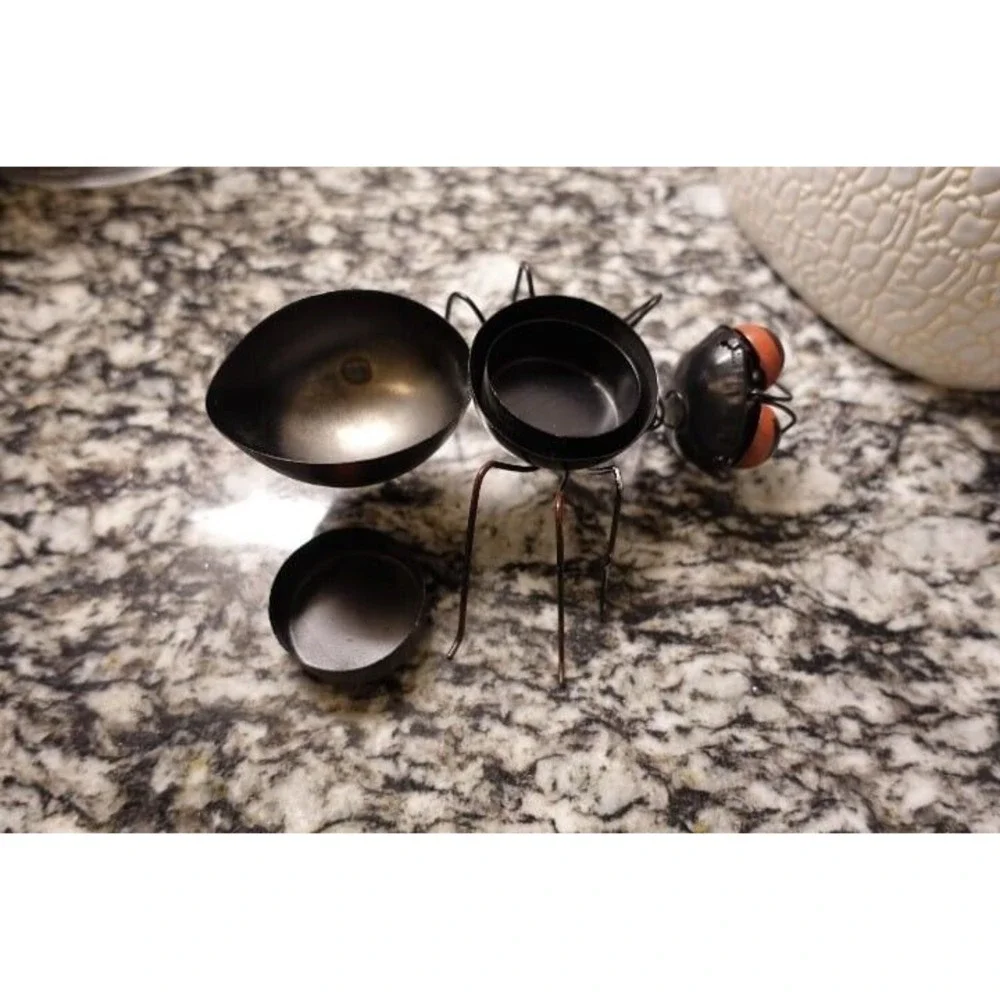 Ant Tea Light Candle Holders‎ Set of 3 Metal Black Orange Novelty Decor
